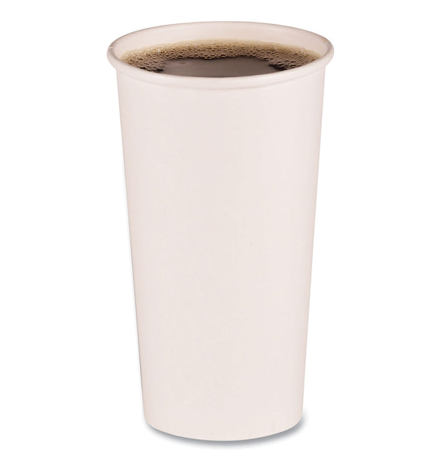 Paper Hot Cups, 20 oz, White, 50 Cups/Sleeve, 12 Sleeves/Carton