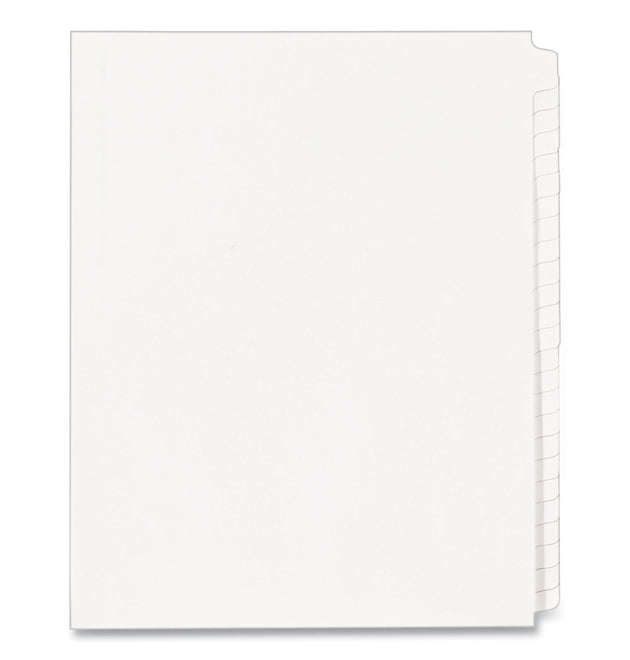 Blank Tab Legal Exhibit Index Divider Set, 25-Tab, 11 x 8.5, White, 1 Set