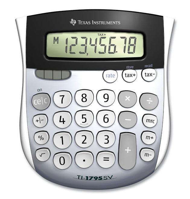 TI-1795SV Minidesk Calculator, 8-Digit LCD