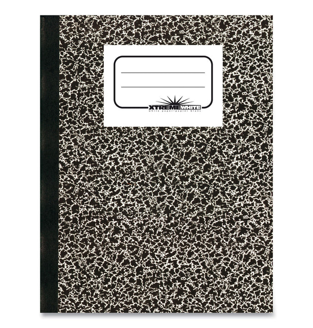 Composition Book, Medium/College Rule, Black Marble Cover, (80) 10 x 7.88 Sheets