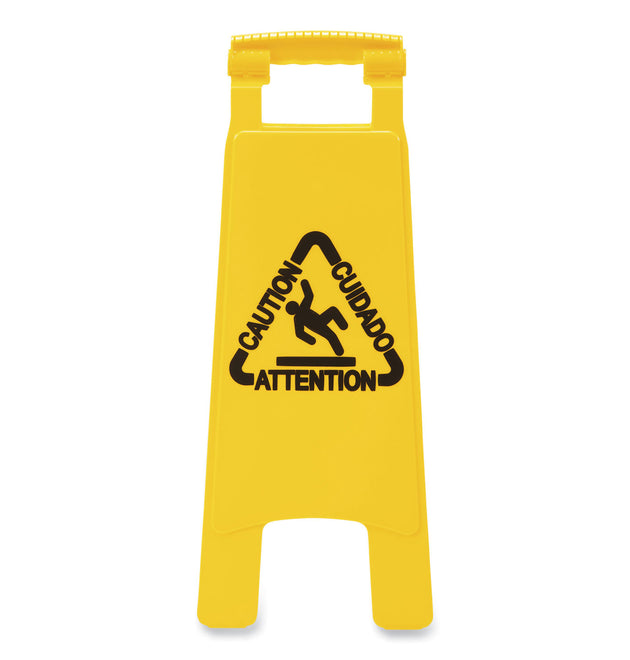 Site Safety Wet Floor Sign, 2-Sided, 10 x 2 x 26, Yellow