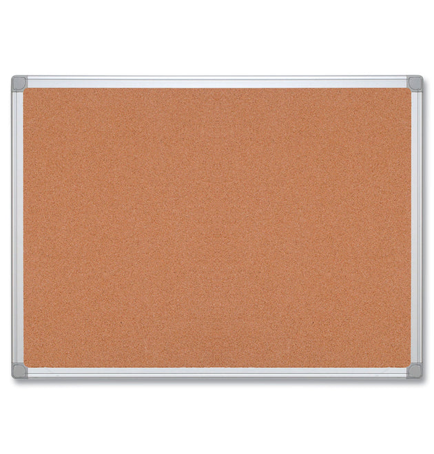 Earth Cork Board, 72 x 48, Tan Surface, Silver Aluminum Frame