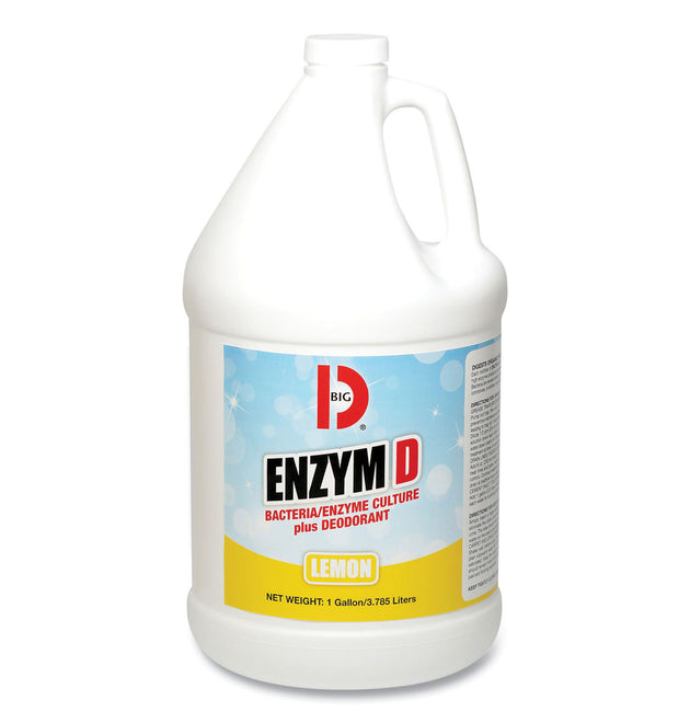 Enzym D Digester Liquid Deodorant, Lemon, 1 gal Bottle, 4/Carton