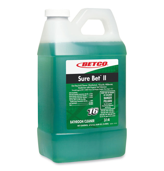 Sure Bet II Foaming Disinfectant, Citrus Scent, 67.6 oz Bottle, 4/Carton