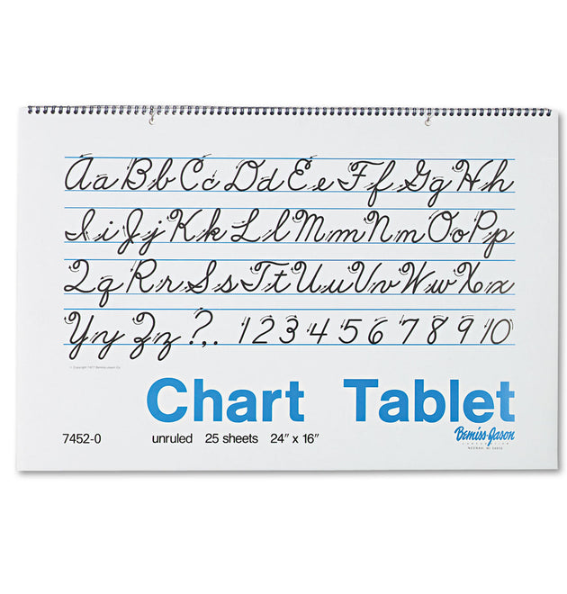 Chart Tablets, Unruled, 24 x 16, White, 25 Sheets