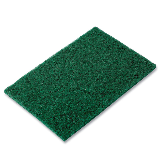 Medium-Duty Scouring Pad, 6 x 9, Green, 10 Pads/Pack, 6 Packs/Carton