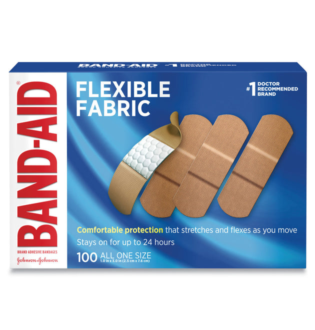 Flexible Fabric Adhesive Bandages, 1 x 3, 100/Box