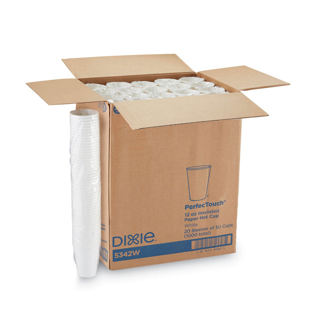 PerfecTouch Hot/Cold Cups, 12 oz, White, 50/Bag, 20 Bags/Carton