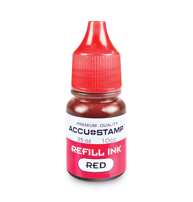 ACCU-STAMP Gel Ink Refill, 0.35 oz Bottle, Red