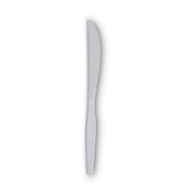 Plastic Cutlery, Heavy Mediumweight Knives, White, 1,000/Carton