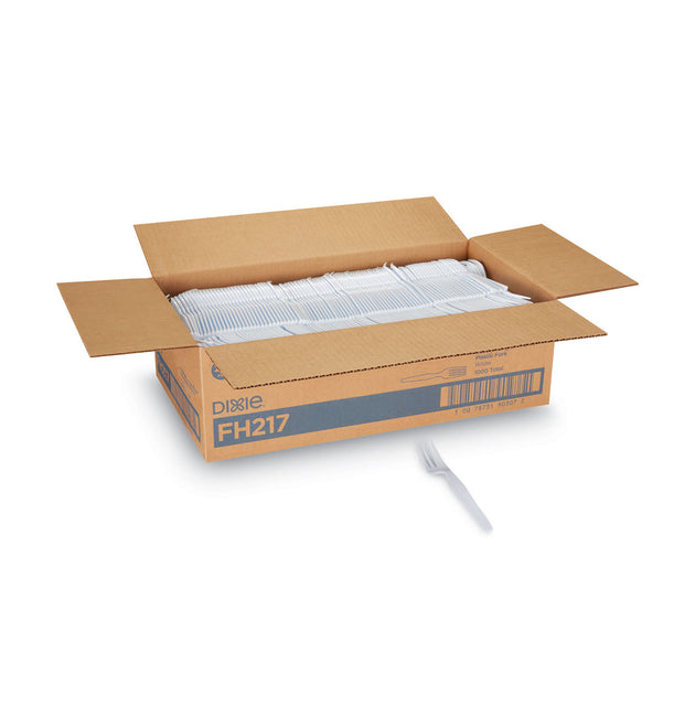 Plastic Cutlery, Heavyweight Forks, White, 1,000/Carton