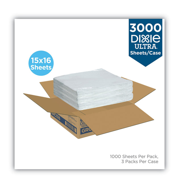 All-Purpose Food Wrap, Dry Wax Paper, 15 x 16, White, 1,000/Carton