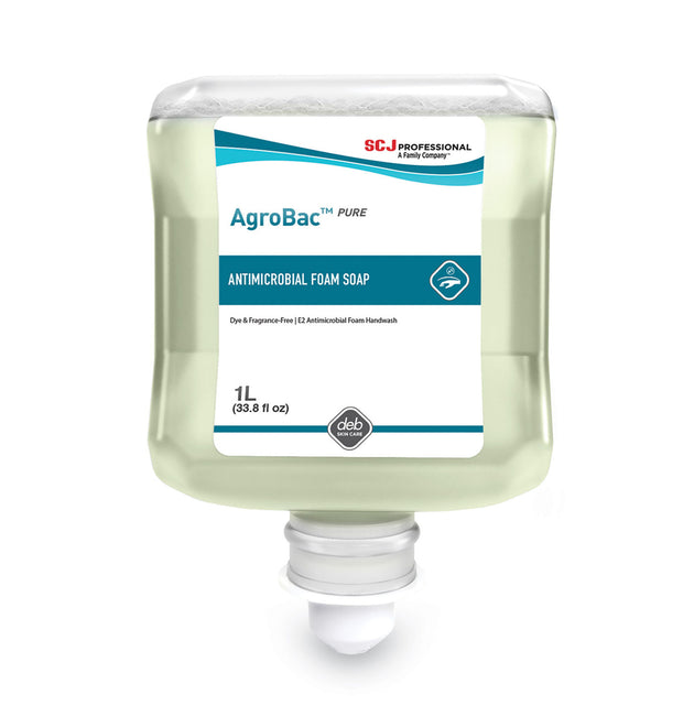 AgroBac Pure Foam Wash Manual Cartridge, Unscented, 1 L Refill, 6/Carton