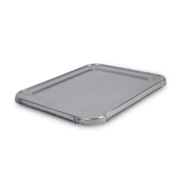 Aluminum Steam Table Pan Lids, Fits Half-Size Pan, Deep, 10.5 x 12.81 x 0.63, 100/Carton