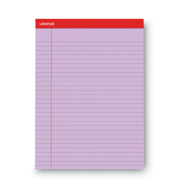 Colored Perforated Ruled Writing Pads, Wide/Legal Rule, 50 Assorted Color 8.5 x 11.75 Sheets, 6/Pack