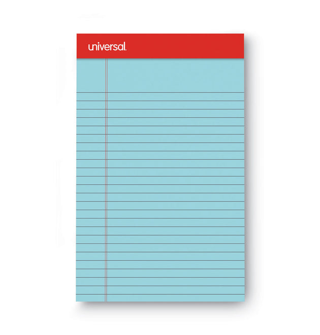 Colored Perforated Ruled Writing Pads, Narrow Rule, 50 Blue 5 x 8 Sheets, Dozen