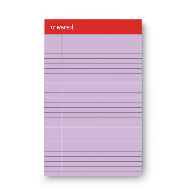 Colored Perforated Ruled Writing Pads, Narrow Rule, 50 Orchid 5 x 8 Sheets, Dozen