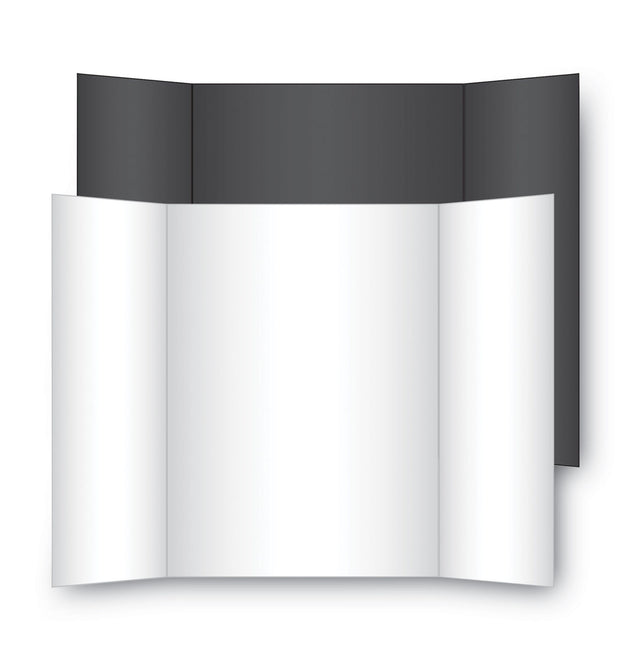 Two Cool Tri-Fold Poster Board, 36 x 48, Black/White, 6/Carton