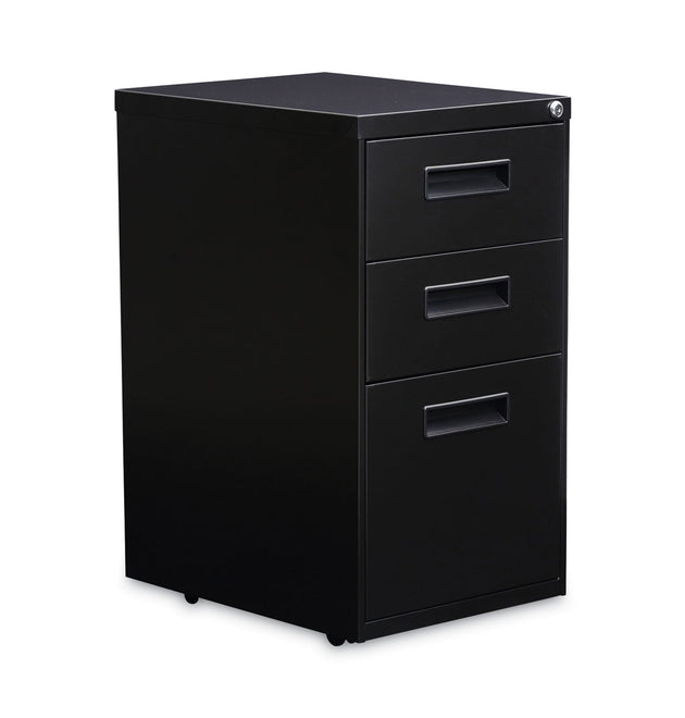 File Pedestal, Left or Right, 3-Drawers: Box/Box/File, Legal/Letter, Black, 14.96