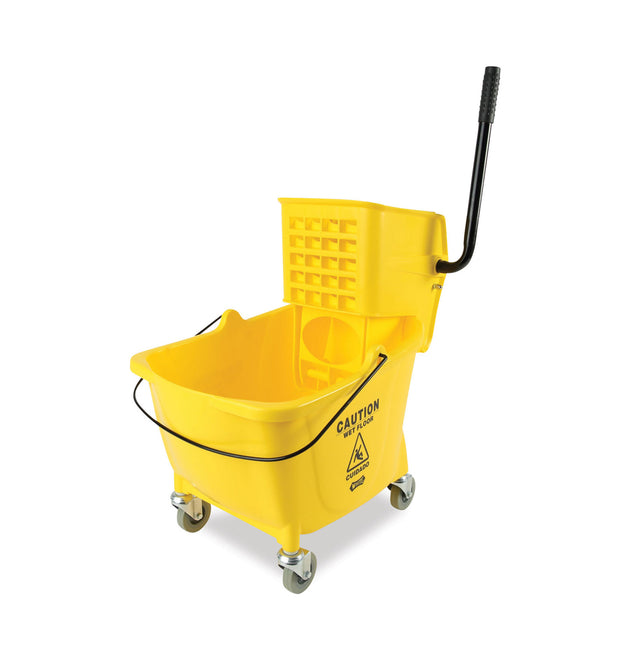 Pro-Pac Side-Squeeze Wringer/Bucket Combo, 8.75 gal, Yellow/Silver