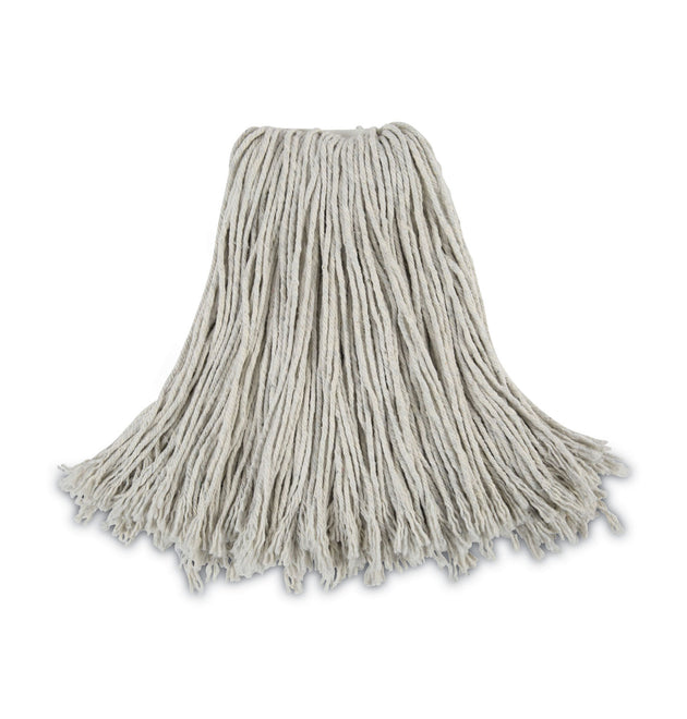 Cut-End Wet Mop Head, Cotton, No. 24, White 12/Carton