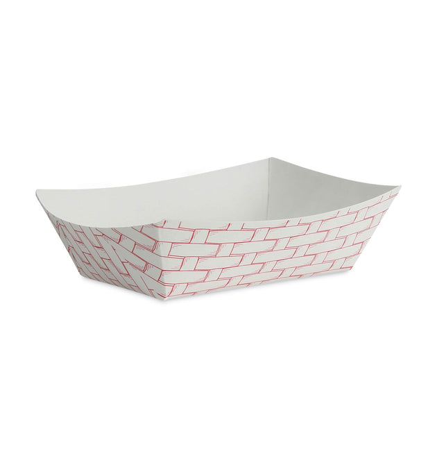 Paper Food Baskets, 0.5 lb Capacity, Red/White, 1,000/Carton