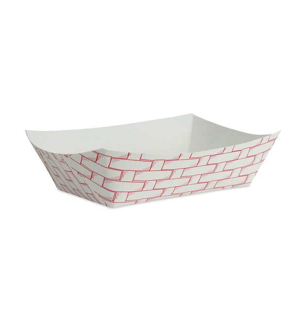 Paper Food Baskets, 2.5 lb Capacity, Red/White, 500/Carton