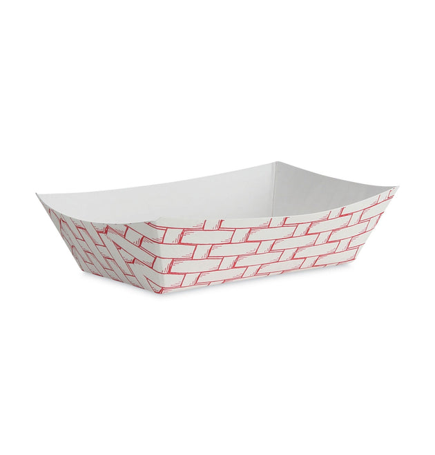 Paper Food Baskets, 0.25 lb Capacity, 2.69 x 4 x 1.05, Red/White, 1,000/Carton