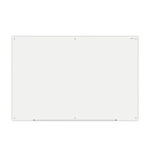 Frameless Glass Marker Board, 72 x 48, White Surface