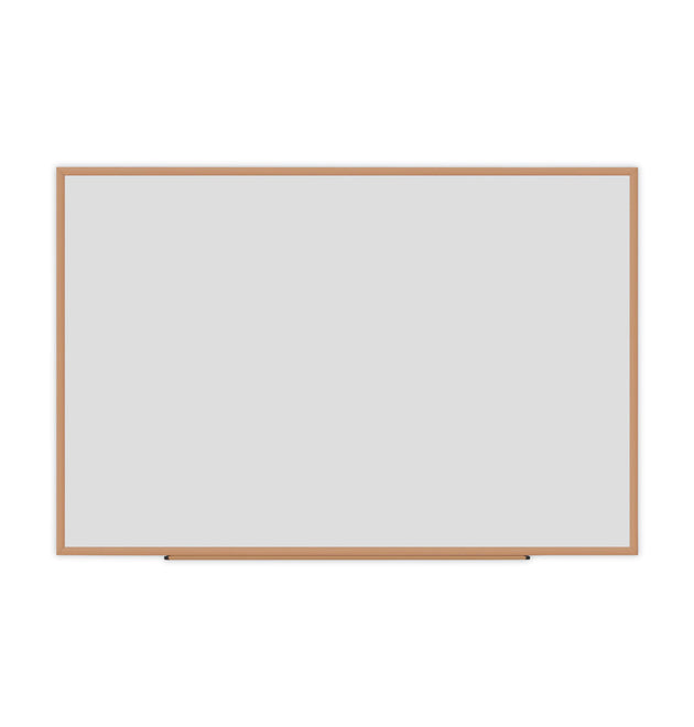 Deluxe Melamine Dry Erase Board, 72 x 48, Melamine White Surface, Oak Fiberboard Frame