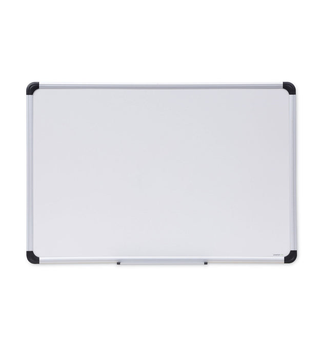 Deluxe Porcelain Magnetic Dry Erase Board, 36 x 24, White Surface, Silver/Black Aluminum Frame