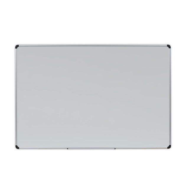 Deluxe Porcelain Magnetic Dry Erase Board, 72 x 48, White Surface, Silver/Black Aluminum Frame