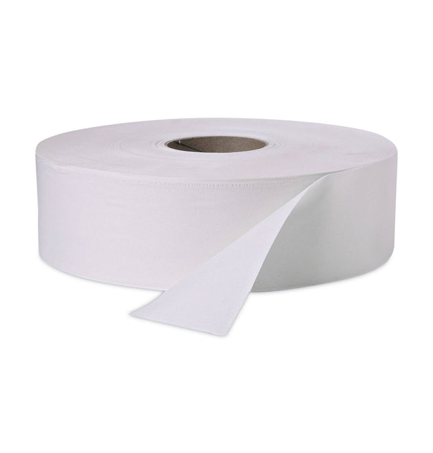 Jumbo Roll Bath Tissue, Septic Safe, 2 Ply, White, 3.4