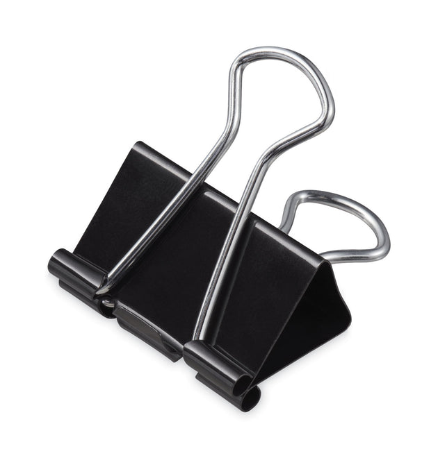 Binder Clips, Mini, Black/Silver, 12/Box