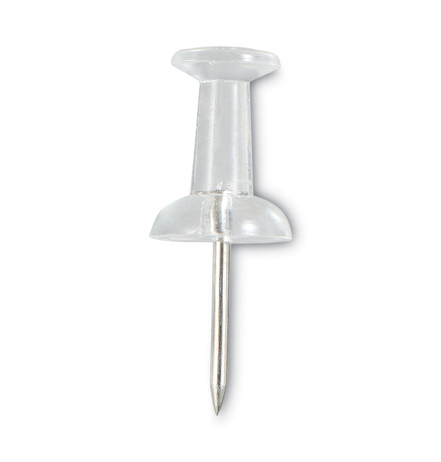 Clear Push Pins, Plastic, Clear, 0.38