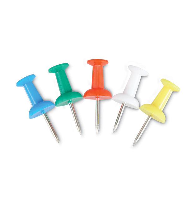 Colored Push Pins, Plastic, Assorted, 0.38