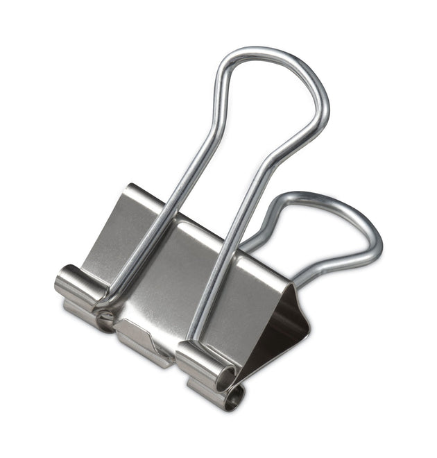 Binder Clips with Storage Tub, Small, Silver, 40/Pack