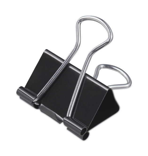 Binder Clips with Storage Tub, Medium, Black/Silver, 24/Pack