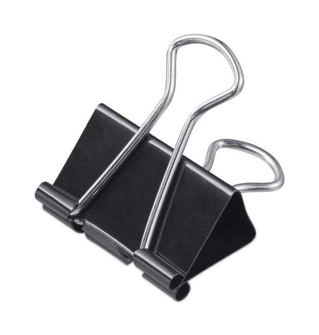 Binder Clips with Storage Tub, Mini, Black/Silver, 60/Pack