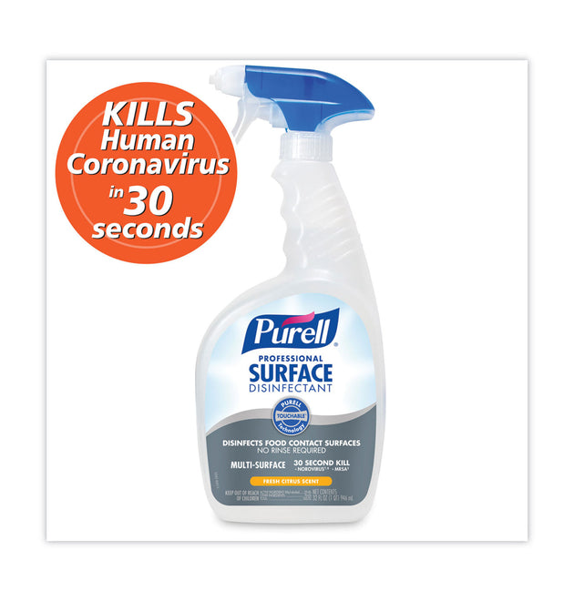Professional Surface Disinfectant, Fresh Citrus, 32 oz Spray Bottle, 6/Carton