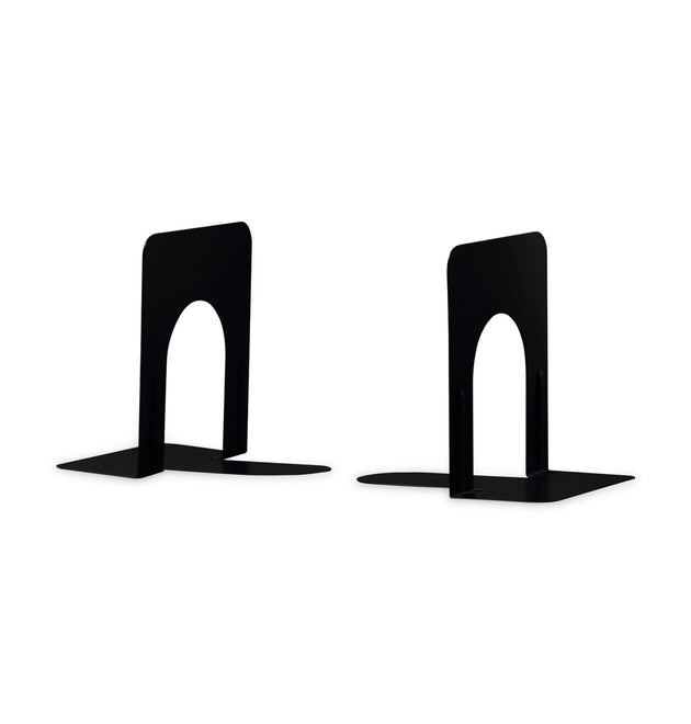 Economy Bookends, Standard, 4.75 x 5.25 x 5, Heavy Gauge Steel, Black, 1 Pair