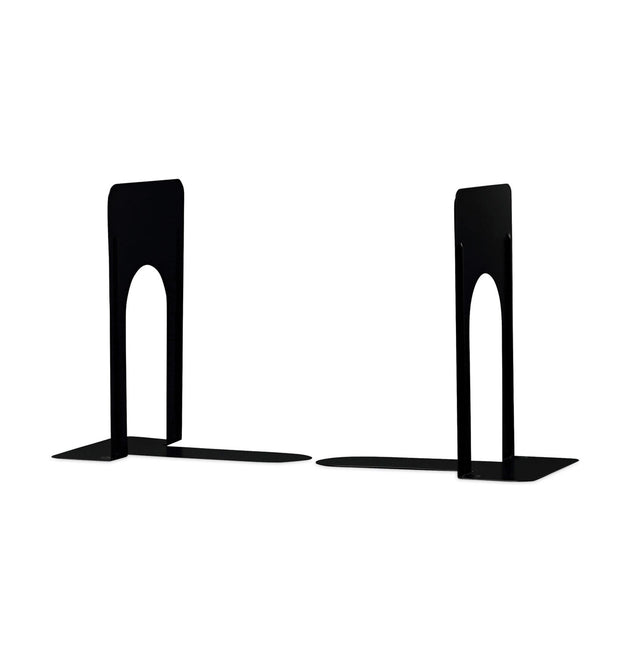 Economy Bookends, Standard, 5.88 x 8.25 x 9, Heavy Gauge Steel, Black, 1 Pair