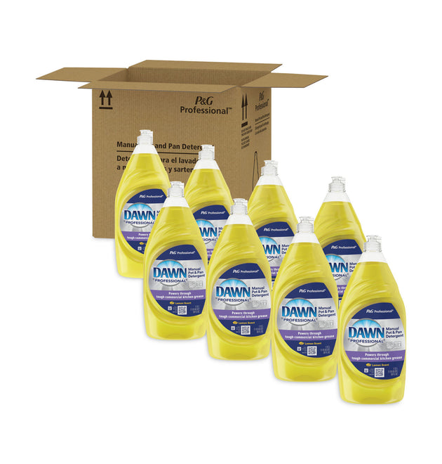 Manual Pot/Pan Dish Detergent, Lemon, 38 oz Bottle, 8/Carton