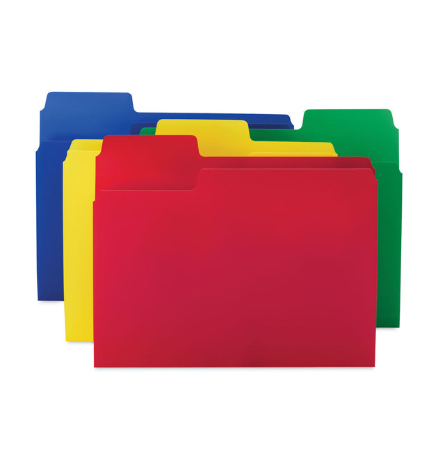 SuperTab Top Tab File Folders, 1/3-Cut Tabs: Assorted, Letter Size, 0.75