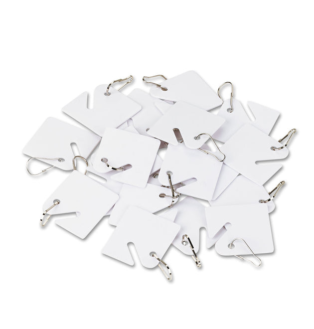 Replacement Slotted Key Cabinet Tags, 1.63 x 1.5, White, 20/Pack