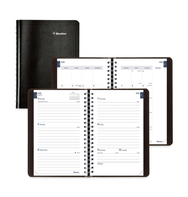 Academic Weekly/Monthly Planner, 8 x 5, Black Cover, 13-Month (Jul to Aug): 2023 to 2024