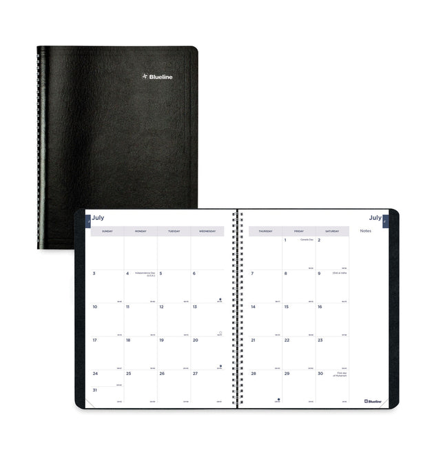 Academic Monthly Planner, 11 x 8.5, Black Cover, 14-Month (July to Aug): 2023 to 2024