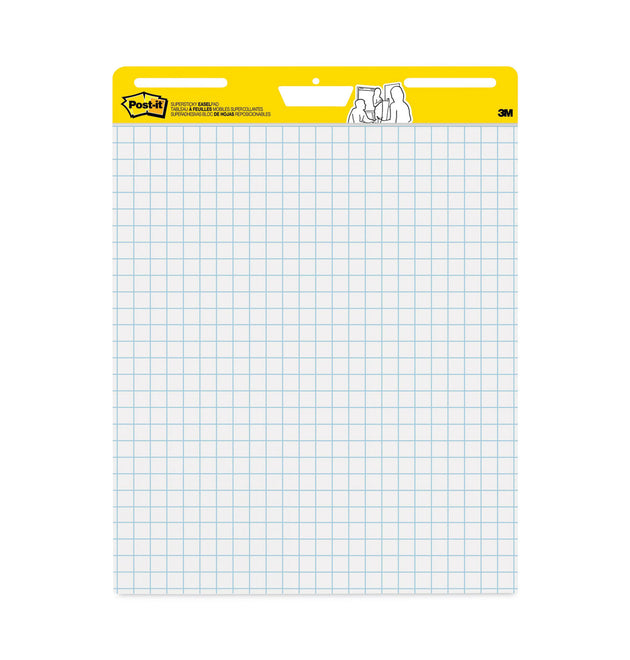 Vertical-Orientation Self-Stick Easel Pad Value Pack, Quadrille Rule (1 sq/in), 25 x 30, White, 30 Sheets, 4/Carton