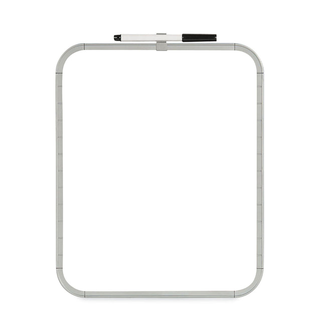 Magnetic Dry Erase Board, 11 x 14, White Surface, White Plastic Frame