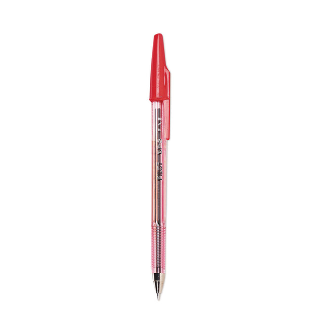 Better Ballpoint Pen, Stick, Fine 0.7 mm, Red Ink, Translucent Red Barrel, Dozen